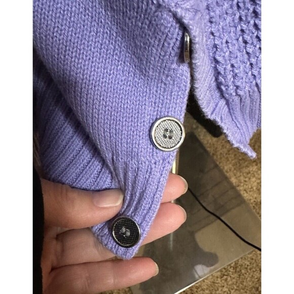 Karen Scott Women's Textured Tunic Sweater Size L Purple Color - Picture 2 of 7